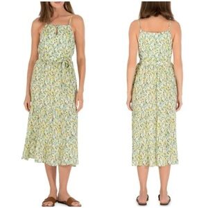 NEW Studio B by Bobeau Abstract Tiered Belted Midi Dress